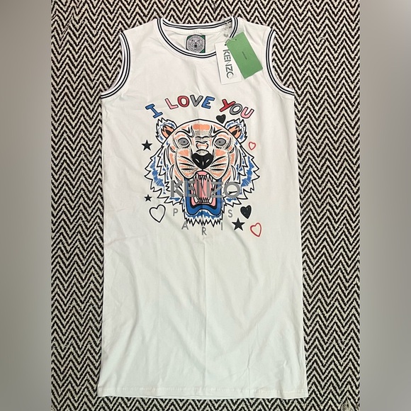 Kenzo tank top dress color: white size:Medium - Picture 1 of 3